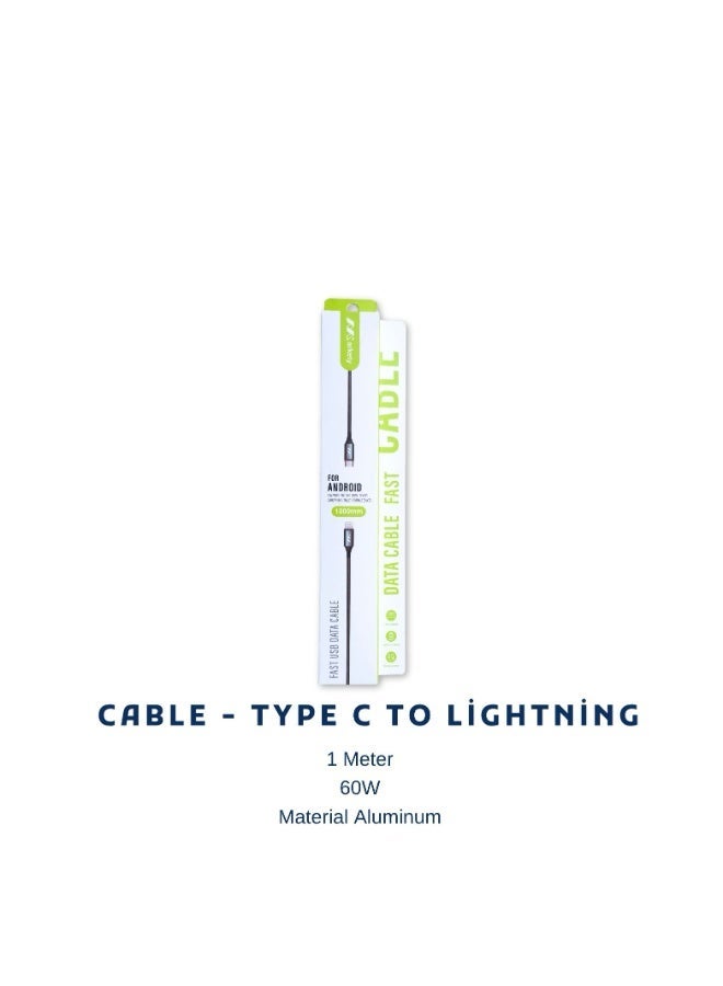 كابل ماركتي USB-C إلى Lightning بطول 1 متر - كابل شحن سريع 60 واط، تصميم متين من الألومنيوم، متوافق مع أجهزة iPhone و iPad وأجهزة Apple - Image 2