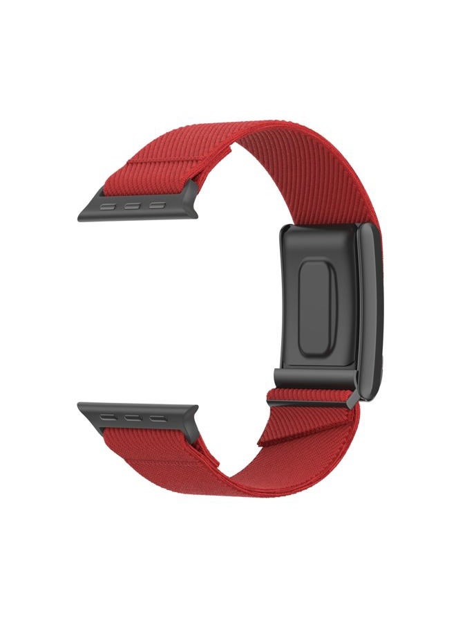 Dado Nylon Hybrid Strap Compatible with Apple Watch + Whoop 4.0, Odor Resistant and Breathable Nylon band (Red, 49/46/45/44mm) - Image 2