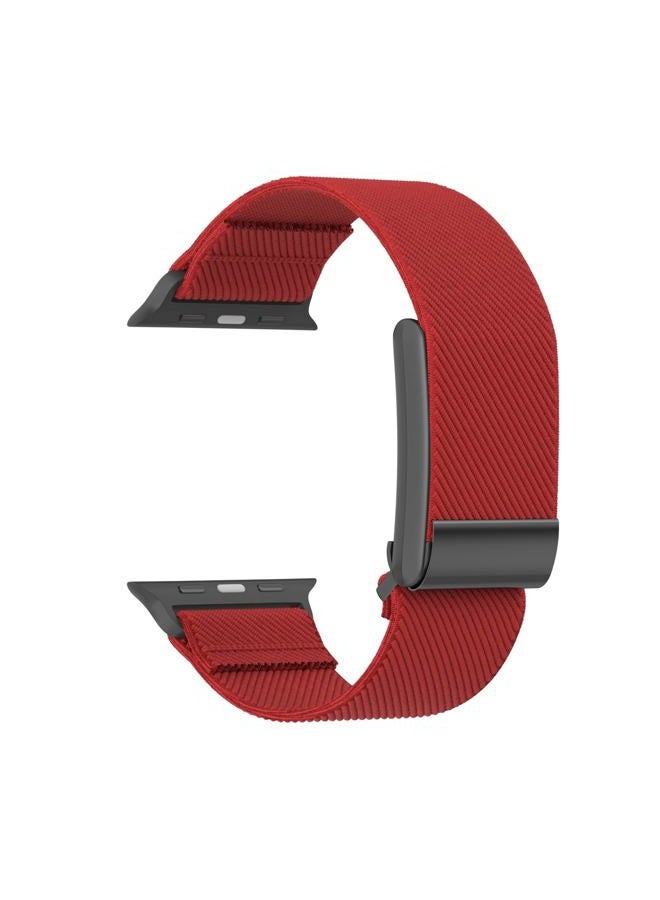 Dado Nylon Hybrid Strap Compatible with Apple Watch + Whoop 4.0, Odor Resistant and Breathable Nylon band (Red, 49/46/45/44mm) - Image 4