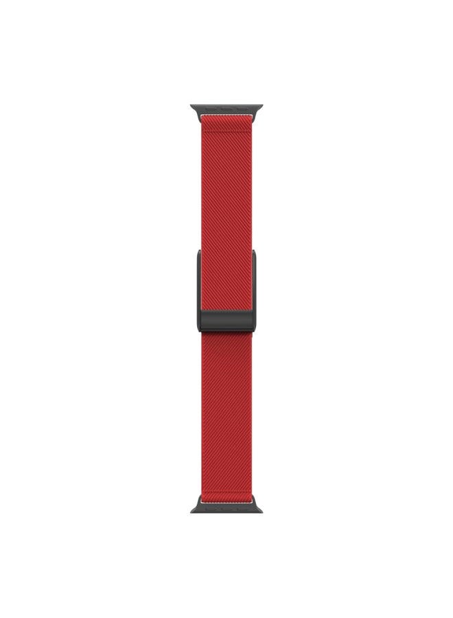 Dado Nylon Hybrid Strap Compatible with Apple Watch + Whoop 4.0, Odor Resistant and Breathable Nylon band (Red, 49/46/45/44mm) - Image 5