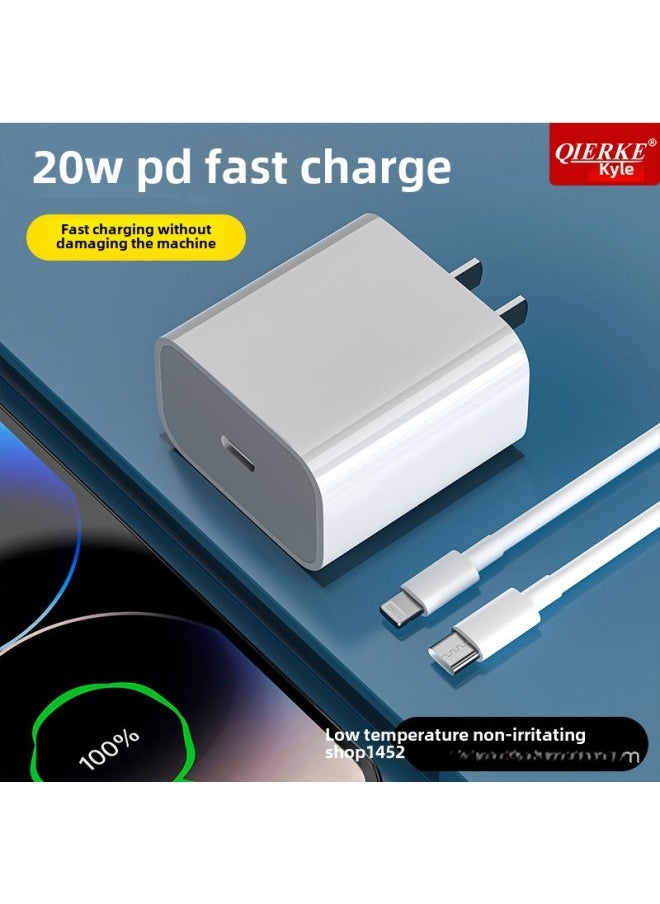 Generic - PD20W35W Mobile Phone Charging Head Original Fast Charging Head China American Standard Apple 14 Mobile Phone Charger Suit Wholesale-Specifications:QRK-618 Apple PD20W Fast Charging Head +1 M PD Line + Packaging 3C Certification ] - Image 1