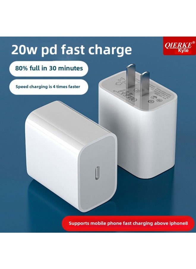 Generic - PD20W35W Mobile Phone Charging Head Original Fast Charging Head China American Standard Apple 14 Mobile Phone Charger Suit Wholesale-Specifications:QRK-618 Apple PD20W Fast Charging Head +1 M PD Line + Packaging 3C Certification ] - Image 1