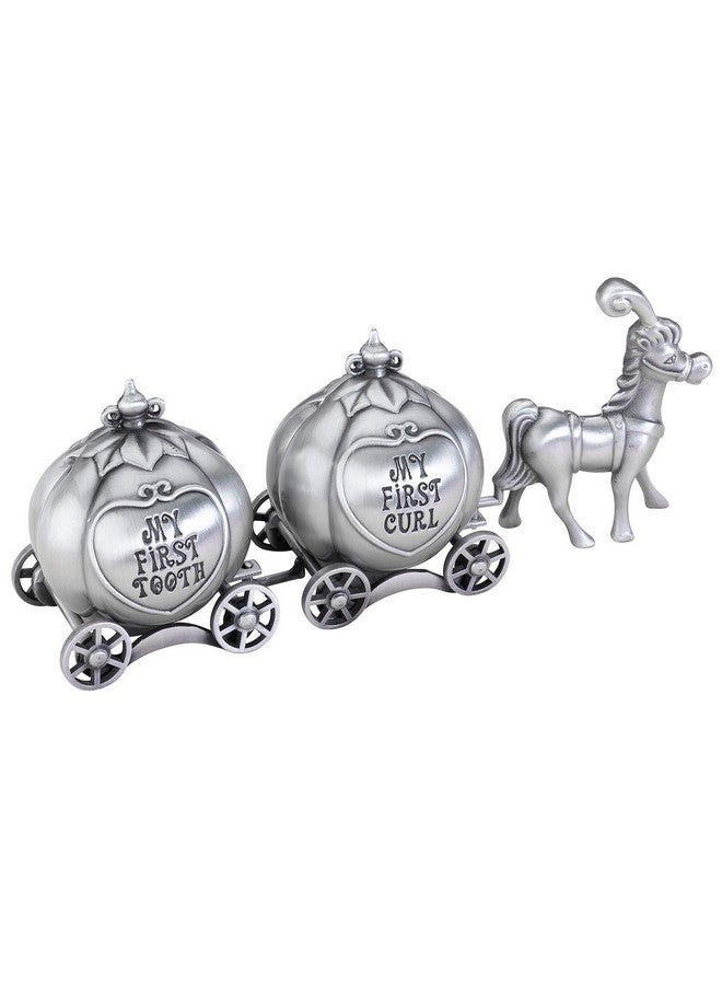Lillian Rose Keepsake Pewter Tooth and Curl Box, Fairytale Coach,2x5 Inch (Pack of 1) - Image 1