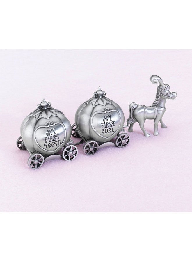 Lillian Rose Keepsake Pewter Tooth and Curl Box, Fairytale Coach,2x5 Inch (Pack of 1) - Image 2