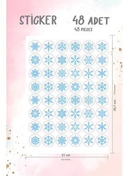 HSN Snowflake Themed Transparent Label 48 Pieces 3x3 cm  - Image 5
