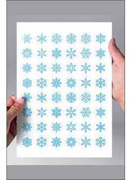 HSN Snowflake Themed Transparent Label 48 Pieces 3x3 cm  - Image 4