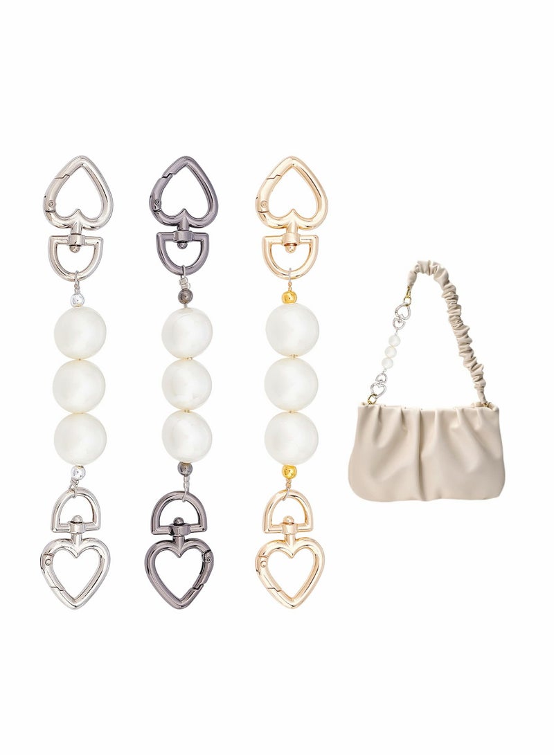 Handbag Chain Strap with Pearl Extenders, Short Replacement Chain for Bags, Stylish Handbag Charms and Accessories - Image 1