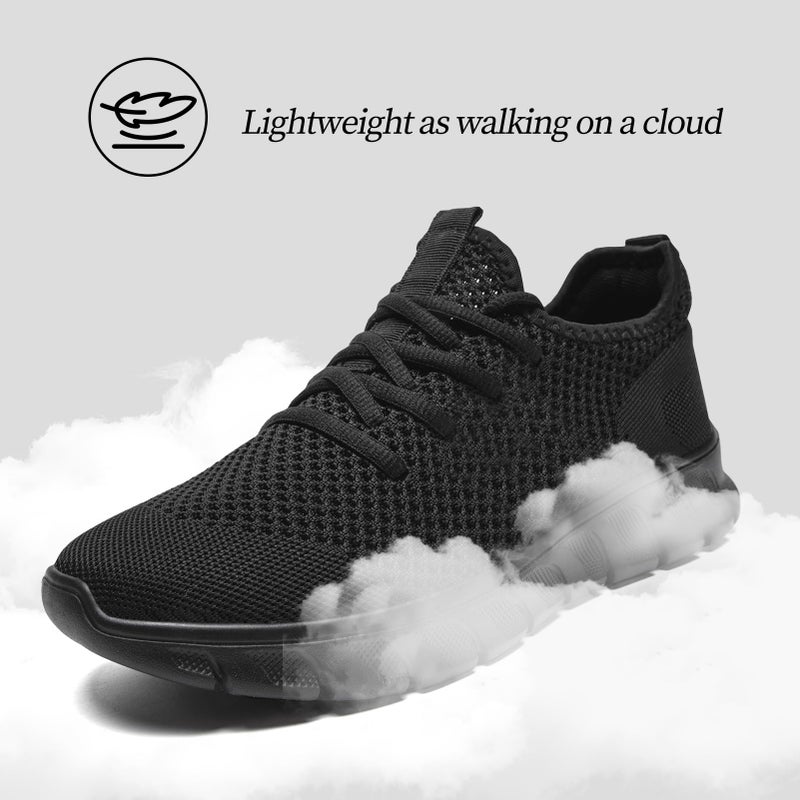 YRLTYO Non Slip Work Shoes Women Walking Running Tennis Sneakers Gym Workout Athletic Lightweight Comfortable Fashion Sport Mesh Casual Shoe Black Size 10 - Image 3