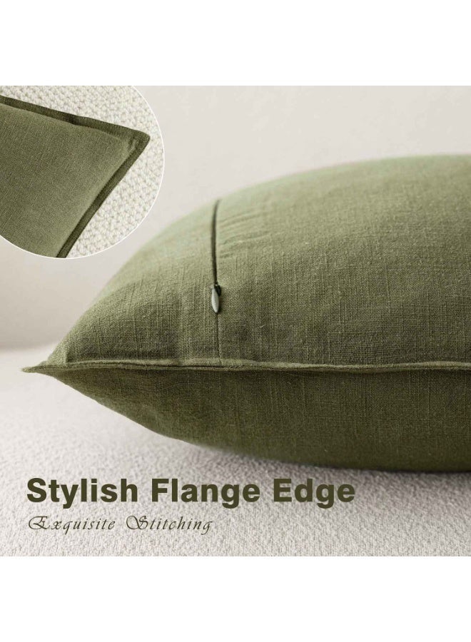 Pack of 2,Throw Pillow Covers,Decorative Linen Soild Throw Pillow Covers,Soft Accent Lumbar Cushion Case,Boho Farmhouse Pillowcase for Chair Couch Sofa Bedroom Living Room Home Decor,12 x 20 Inch - Image 5