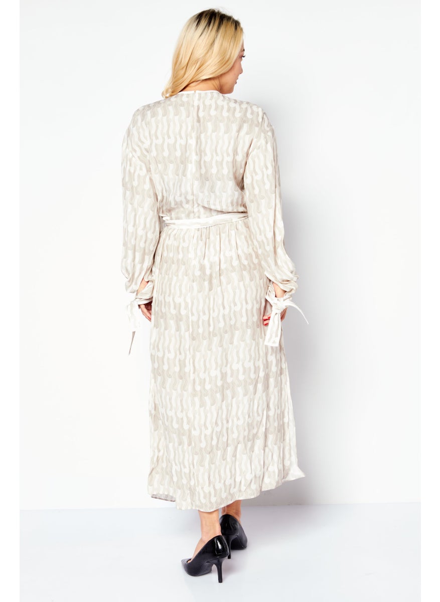 STELLA MCCARTNEY - Women Abstract Maxi Dress, Grey - Image 1