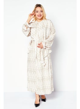 Women Abstract Maxi Dress, Grey