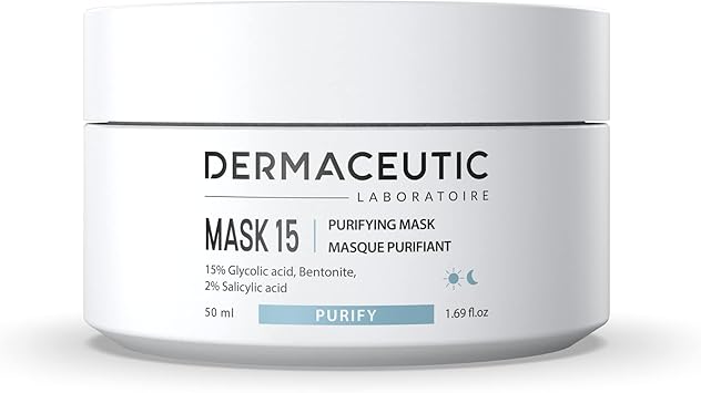 Dermaceutic Mask 15 Oil and sebum control face mask Glycolic Acid Salicylic Acid and Bentonite clay mask Deep skin pore cleansing 50ml - Image 2