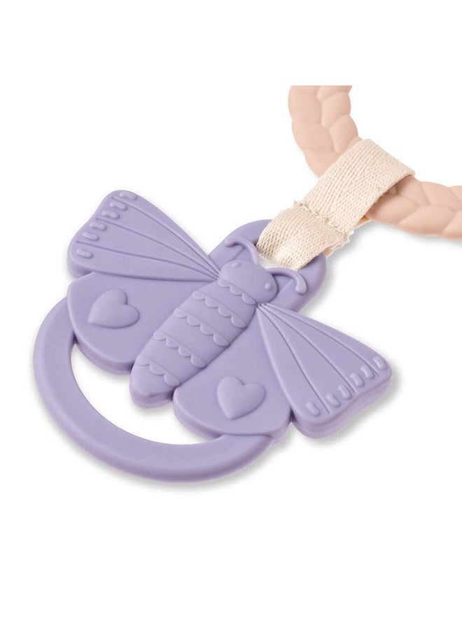 Itzy Ritzy Teething Activity Toy - Bitzy Busy Ring Infant Teething Toy Features Braided Ring & Dangling Toys, Includes Teether, Textured Ribbons, Crinkle Sound & Jingle Bell - 0 Months & Up (Bunny)  - Image 2