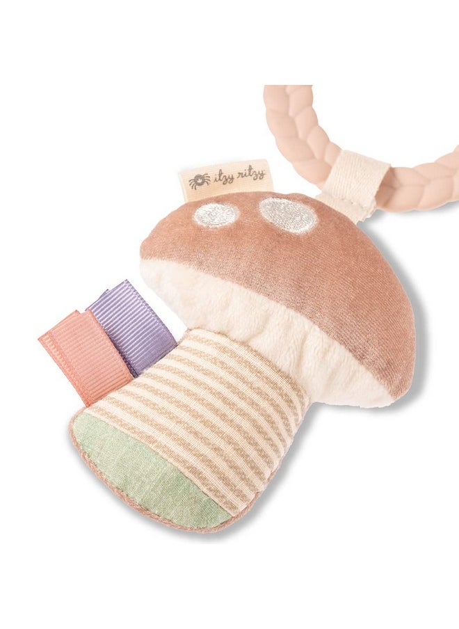 Itzy Ritzy Teething Activity Toy - Bitzy Busy Ring Infant Teething Toy Features Braided Ring & Dangling Toys, Includes Teether, Textured Ribbons, Crinkle Sound & Jingle Bell - 0 Months & Up (Bunny)  - Image 3