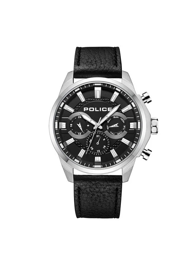 بوليس Chronograph Leather Wrist Watch PEWJF2204207 - 46mm -Black