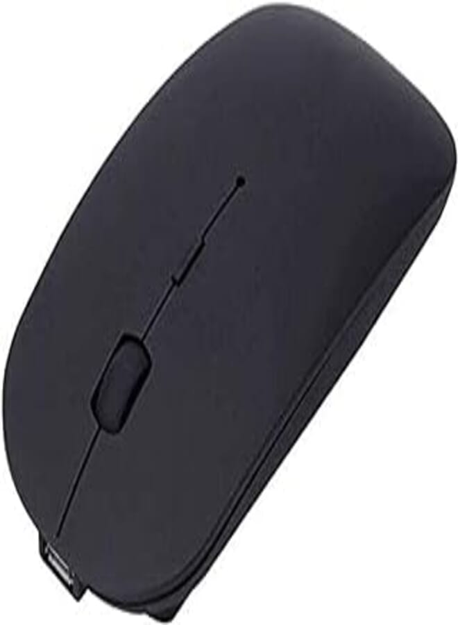 OR Rechargeable 2.4GHz Wireless Bluetooth Mouse, Dual Mode Slim Wireless Mouse with Silent Click Noiseless for PC, Laptop, Mac, Android, Windows, Black