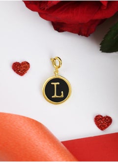 VOYLLA Valentine's Day Collection Alphabet L Black Enamel Charm  - Image 1