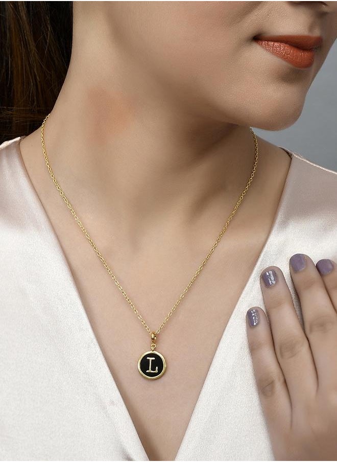 VOYLLA - Valentine's Day Collection Alphabet L Black Enamel Charm - Image 1
