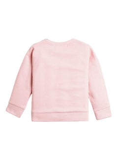 Hopscotch Hopscotch Girls Graphic Print SweatShirt Joggers Set In Pink Color for Ages 2-3 Years  - Image 2