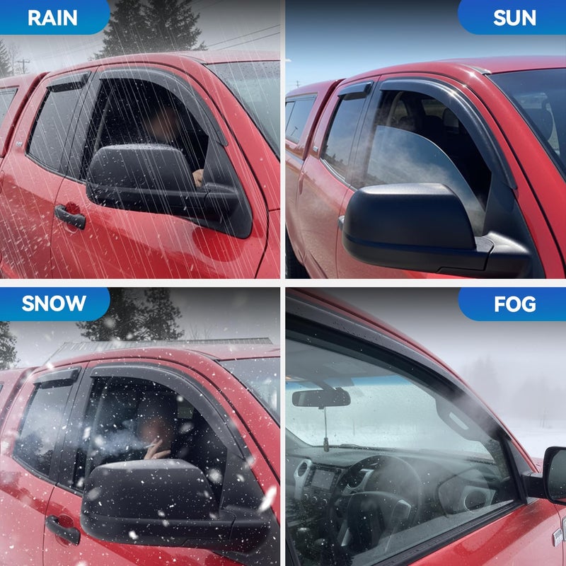 YQAUTEC Window Visors Rain Guards for 2018-2024 Toyota Camry, Out-Channel Window Vent Wind Deflectors Visors Shades for Camry 18-24 - Image 5