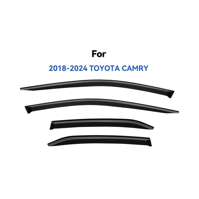 YQAUTEC Window Visors Rain Guards for 2018-2024 Toyota Camry, Out-Channel Window Vent Wind Deflectors Visors Shades for Camry 18-24 - Image 2