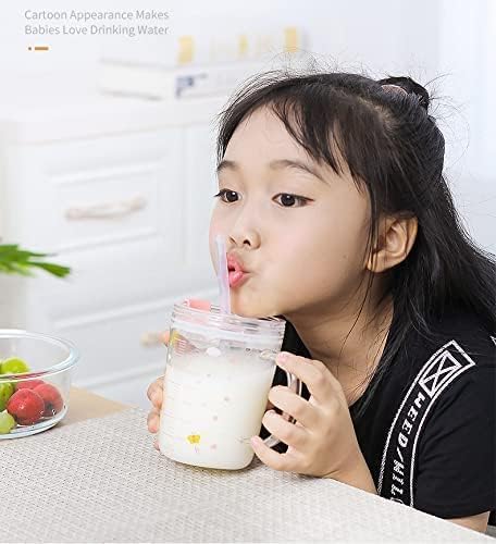 KRIVAZ Glass Tumbler Milk Cup with Silicone Straw and Lid Handle for Kids Dinosaur Printed Glass Mug with StrawJuice and Drinking Mug Pack of 1 350 ml Crocodile - Image 5