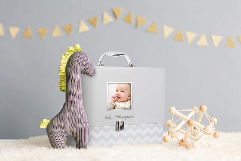 Pearhead Baby Briefcase and Document Organizer, All In One Expanding File Folder, Baby's Paperwork and Records, Newborn Keepsake and Memory Box with Labels, Baby Girl or Baby Boy Gift, Gray Chevron - Image 4
