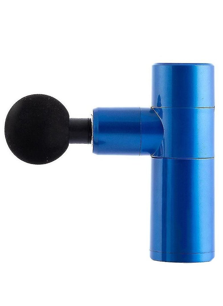 Smart Innovation - 4 Speed Mini Portable Handheld Percussion Muscle Massager Gun for Pain Relief with 4 Massage Heads Blue - Image 1