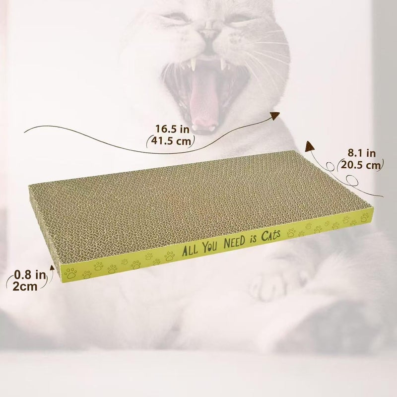 AccEncyc 3 Pack Cardboard Cat Scratcher Pads Cat Scratching Board for Indoor Cats 16.5â€³Lx8.1â€³Wx0.8â€³H Dual-Side Corrugated Cats Scratching Post Reusable Supplies - Image 2