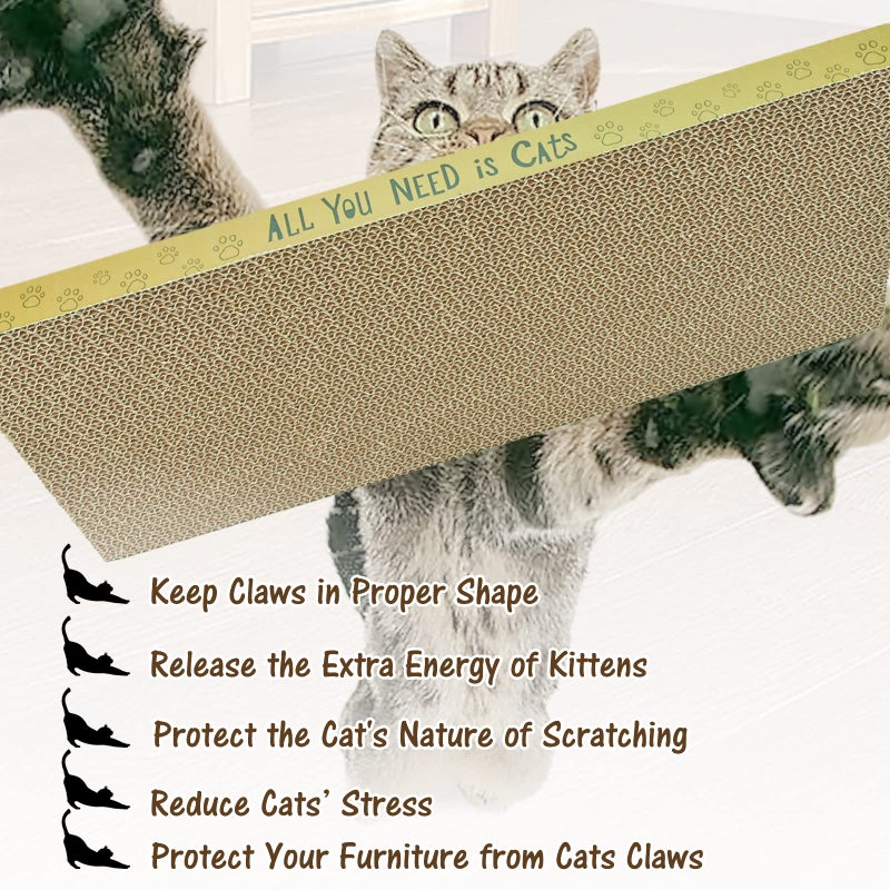 AccEncyc 3 Pack Cardboard Cat Scratcher Pads Cat Scratching Board for Indoor Cats 16.5â€³Lx8.1â€³Wx0.8â€³H Dual-Side Corrugated Cats Scratching Post Reusable Supplies - Image 5