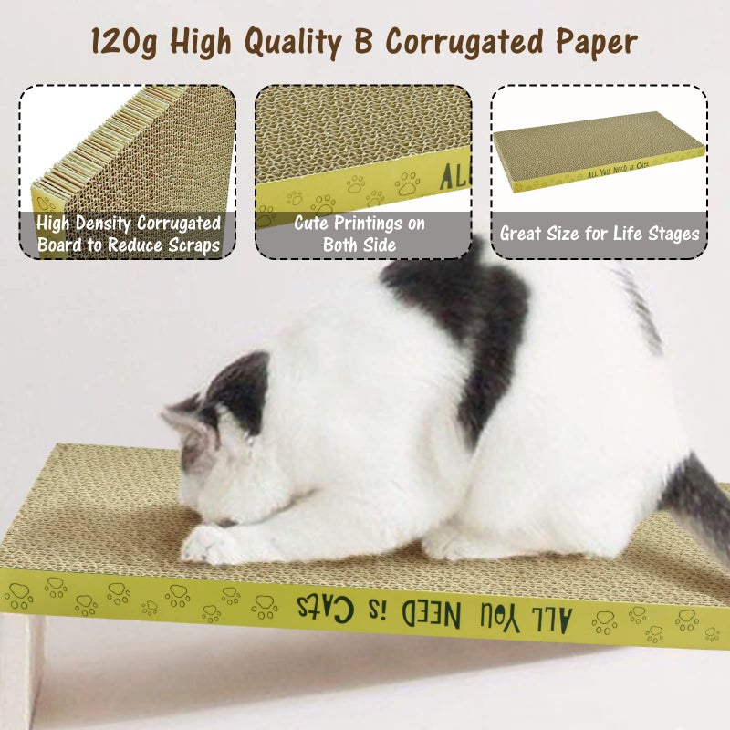 AccEncyc 3 Pack Cardboard Cat Scratcher Pads Cat Scratching Board for Indoor Cats 16.5â€³Lx8.1â€³Wx0.8â€³H Dual-Side Corrugated Cats Scratching Post Reusable Supplies - Image 3