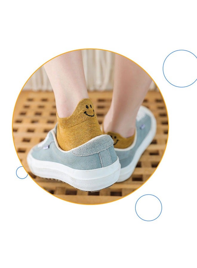 السيدات الجوارب الجوارب مضحك جديد ابتسامة القطن الجوارب الكاحل الجوارب الكاحل عارضة متعددة الألوان 10 أزواج - Image 3