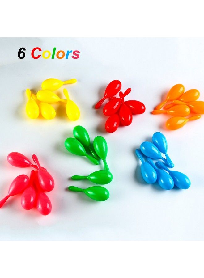 Resinta 30 Pieces Neon Maracas Shakers Mini Noisemaker Bulk Colorful Noise Maker With Drawstring Bag For Mexican Fiesta Party Favors Classroom Musical Instrument 4 Inch 6 Color - Image 5