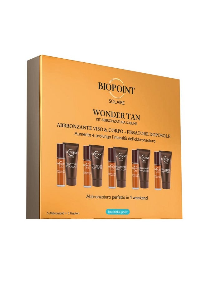 BioPoint - مجموعة تان سولاير ووندر السوبليم تان: برونزر للوجه والجسم + مثبت بعد الشمس عبوة واحدة تحتوي على 5 برونزر (10 مل × 5) و5 مثبتات (20 مل × 5) - Image 1