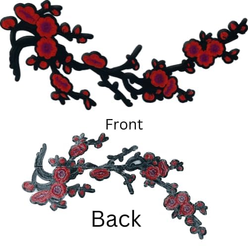 Ani Accessories Flower Heat Transfer Patch Sew On Embroidered Appliques Patch for Clothes Backpacks Embellishments Kurti Kurta Jacket Rose with Leaves - Image 2