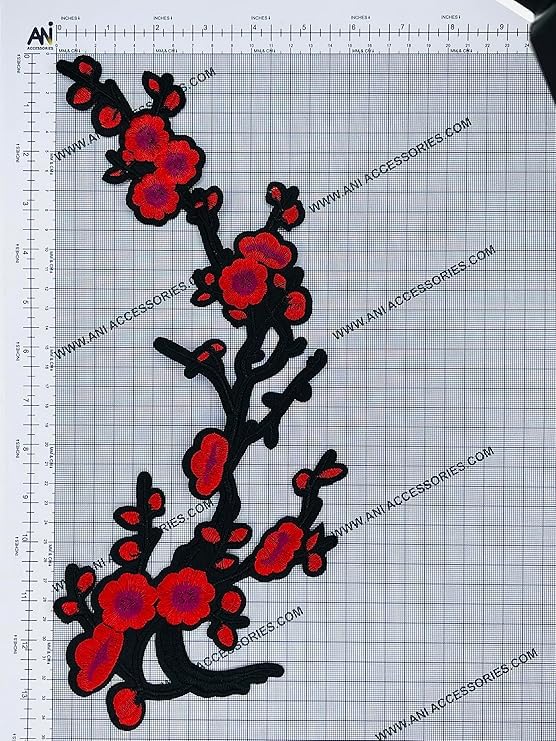 Ani Accessories Flower Heat Transfer Patch Sew On Embroidered Appliques Patch for Clothes Backpacks Embellishments Kurti Kurta Jacket Rose with Leaves - Image 3