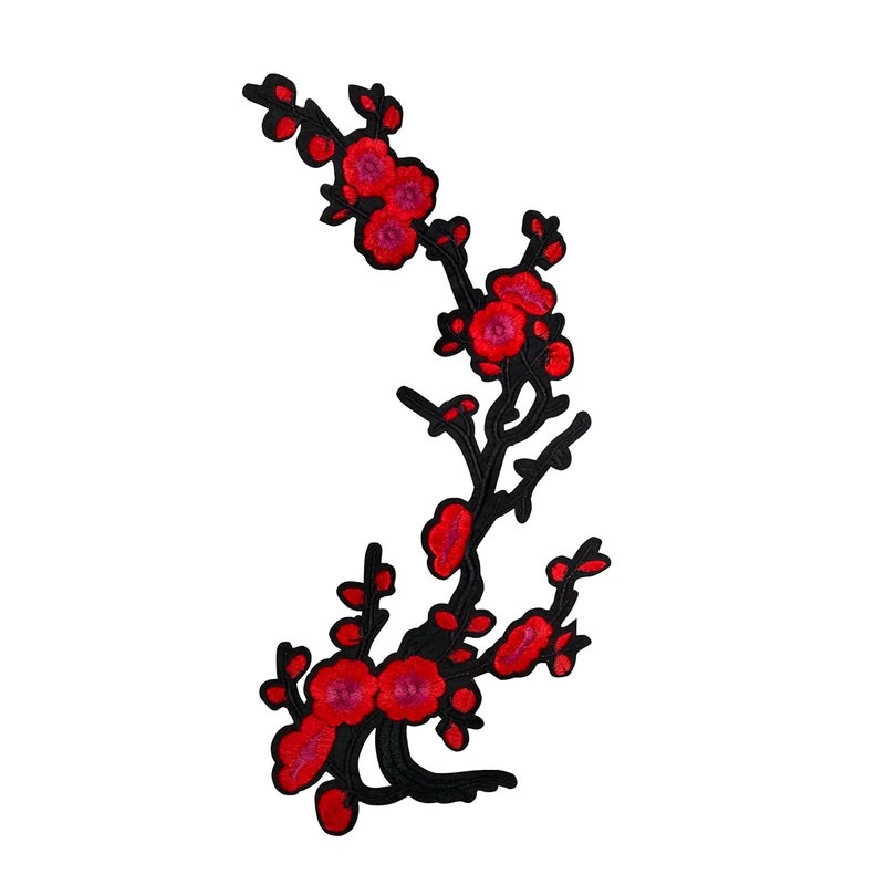 Ani Accessories Flower Heat Transfer Patch Sew On Embroidered Appliques Patch for Clothes Backpacks Embellishments Kurti Kurta Jacket Rose with Leaves - Image 1