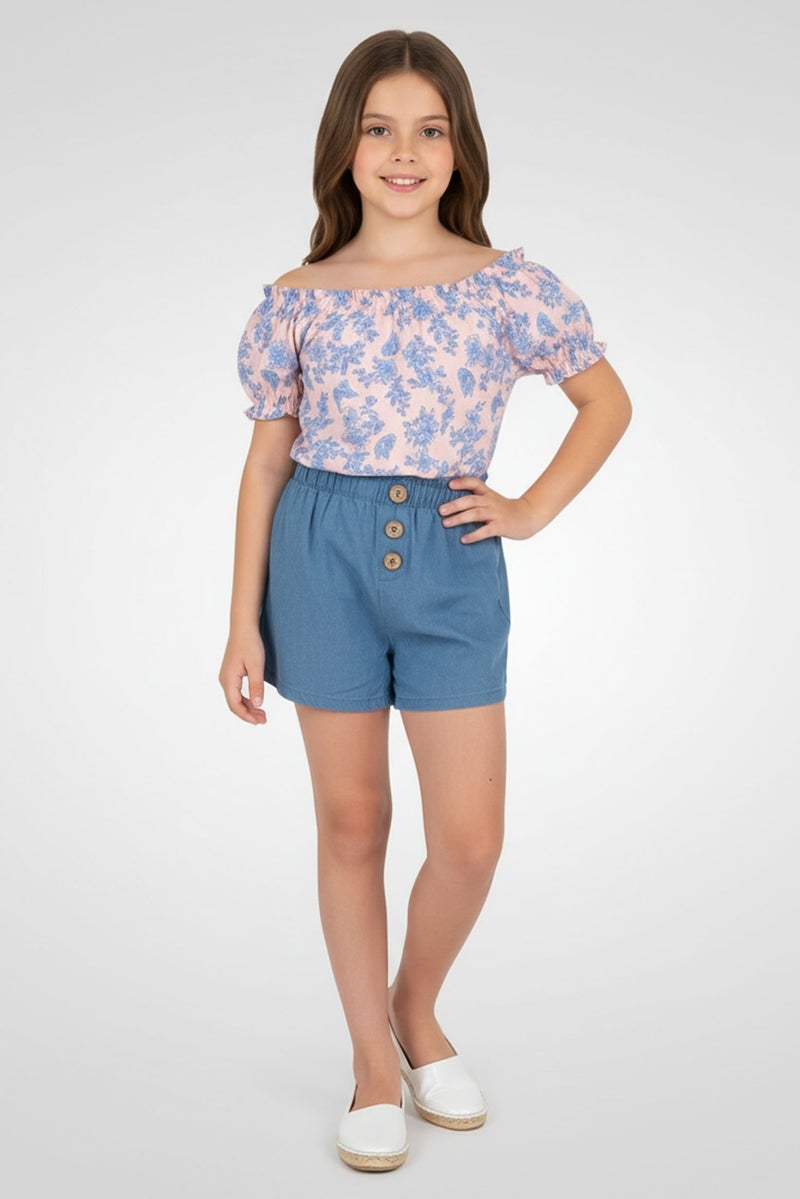Nanette lepore Kids Girl 2 Piece Floral Print Cap Sleeve Playsuits, Multicolor - Image 2