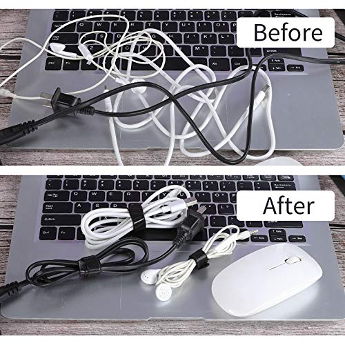 BALABALA 100 PCS 6 inch Reusable Fastening Cable Ties Cords Management Cable Organizer Cord Wrap Black - Image 5