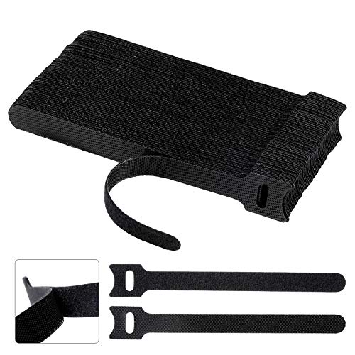 BALABALA 100 PCS 6 inch Reusable Fastening Cable Ties Cords Management Cable Organizer Cord Wrap Black - Image 1