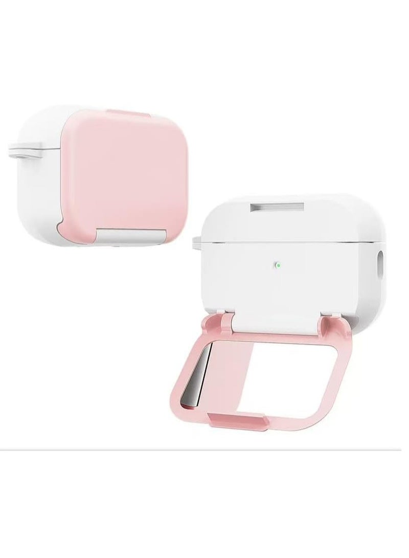 New TPU Earphone Case Airpod 4 with Mirror Shockproof Charging Box Sleeve Foldable Protector Earbuds Shell for Airpods 4 (Pink)  - Image 1