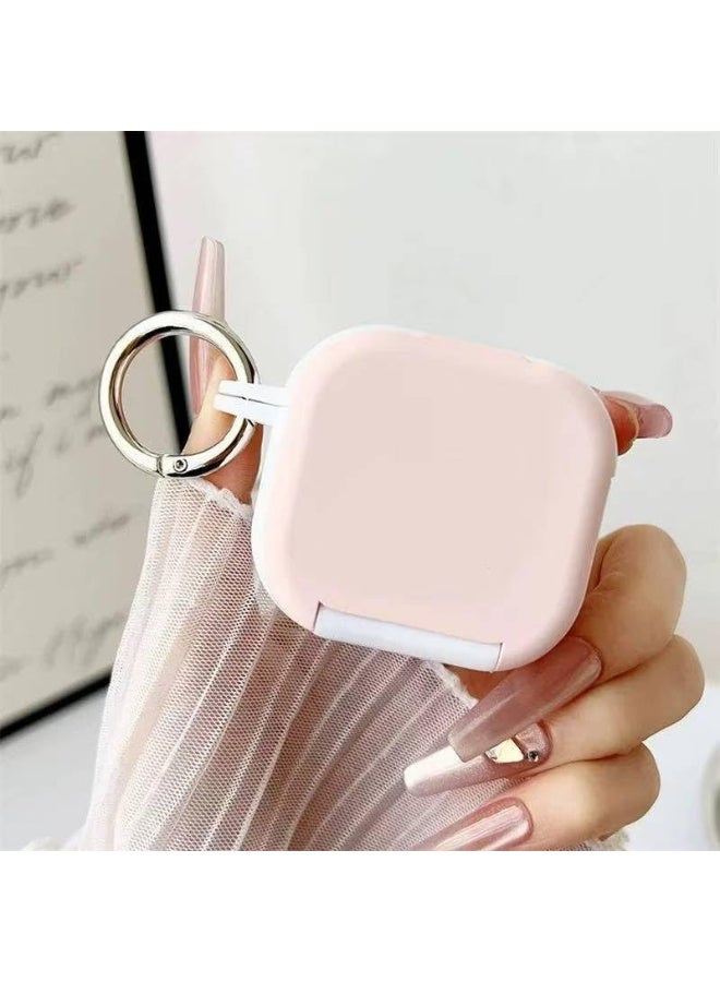 New TPU Earphone Case Airpod 4 with Mirror Shockproof Charging Box Sleeve Foldable Protector Earbuds Shell for Airpods 4 (Pink)  - Image 3