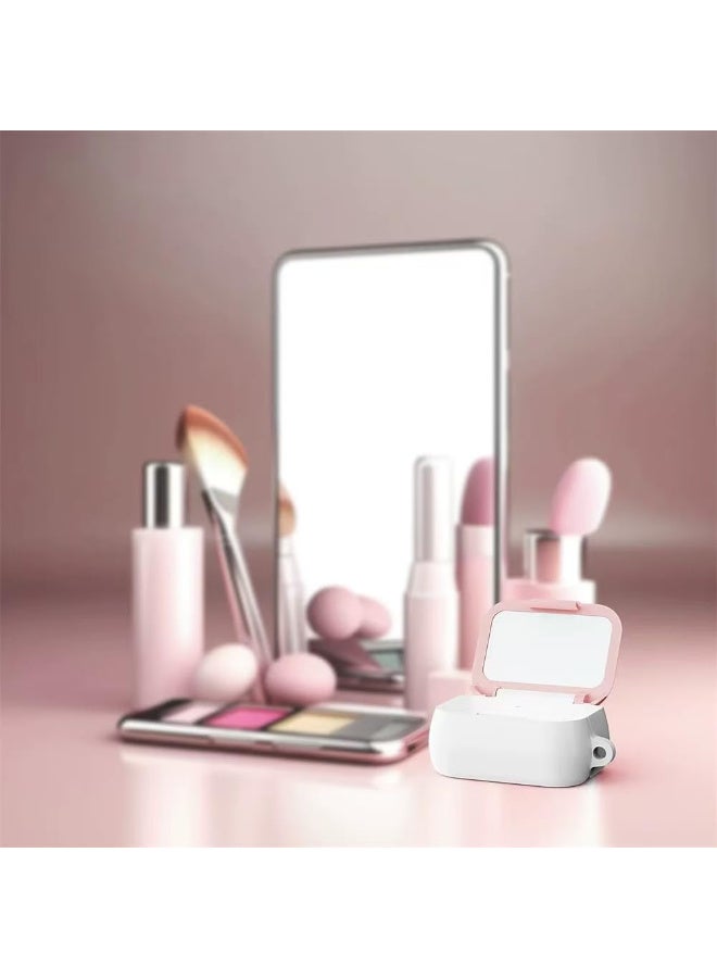 New TPU Earphone Case Airpod 4 with Mirror Shockproof Charging Box Sleeve Foldable Protector Earbuds Shell for Airpods 4 (Pink)  - Image 2