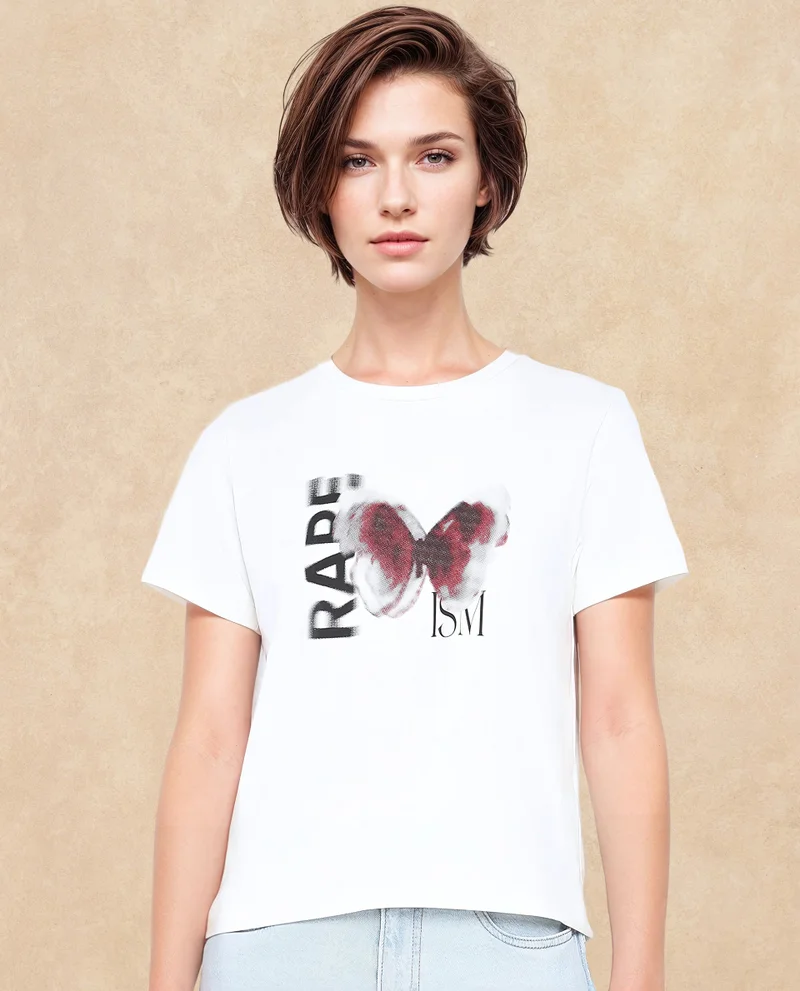 Rareism Women's Graphic Print T-Shirt