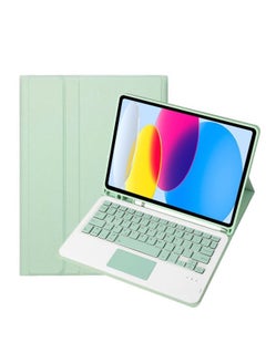 For Samsung TabS9FE11 Inch 2023 Protective Cover Wonderful Control Magnetic Suction Colorful Backlit Bluetooth Keyboard Soft Shell-Color:Fresh Green-Touch Keyboard-Product Type:Samsung Tab S9 FE 10.9 Inch SM-X510/X516