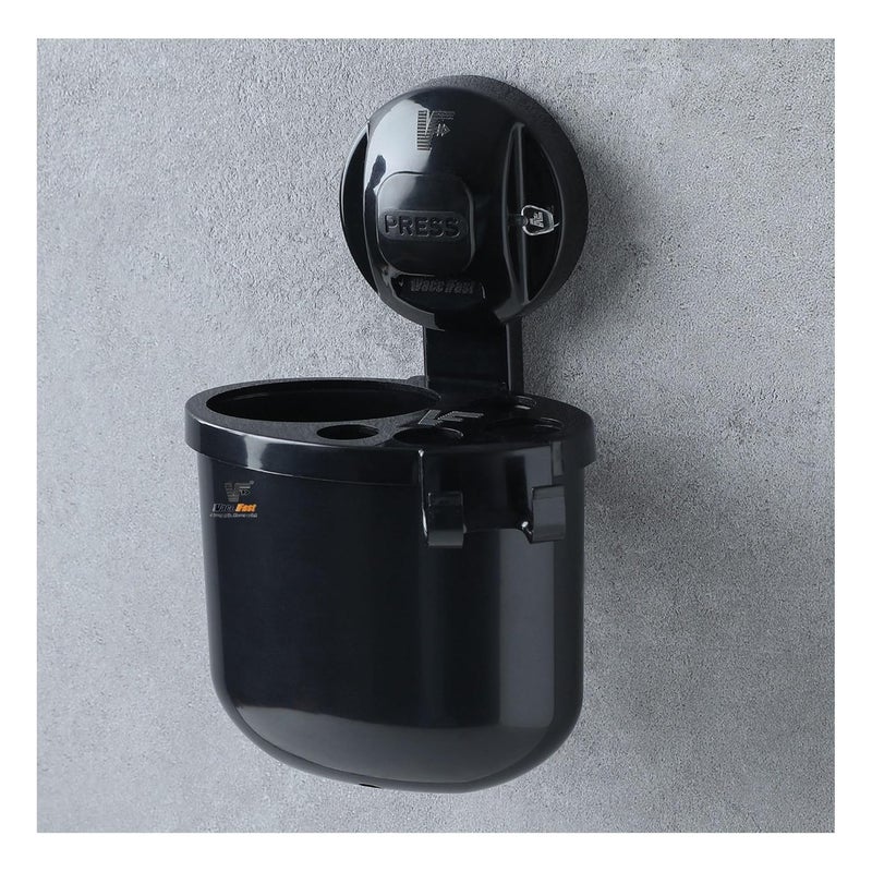 Vacc Fast ABS Vaccum Based Suction Wall Mounted for Hanging Strong Heavy Duty Multipupose Toothbrush Holder Tumbler for Kitchen Bathroom Black - Image 3