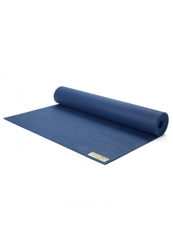 JadeYoga JadeYoga Harmony Yoga Mat - Durable & Thick Gym Fitness Mat, Non-Slip Natural Rubber Yoga Mat - Home Exercise & Stretching Mat, Workout Mat- Yoga, Pilate & Meditation Women & Men (Midnight Blue, 68'')  - Image 2
