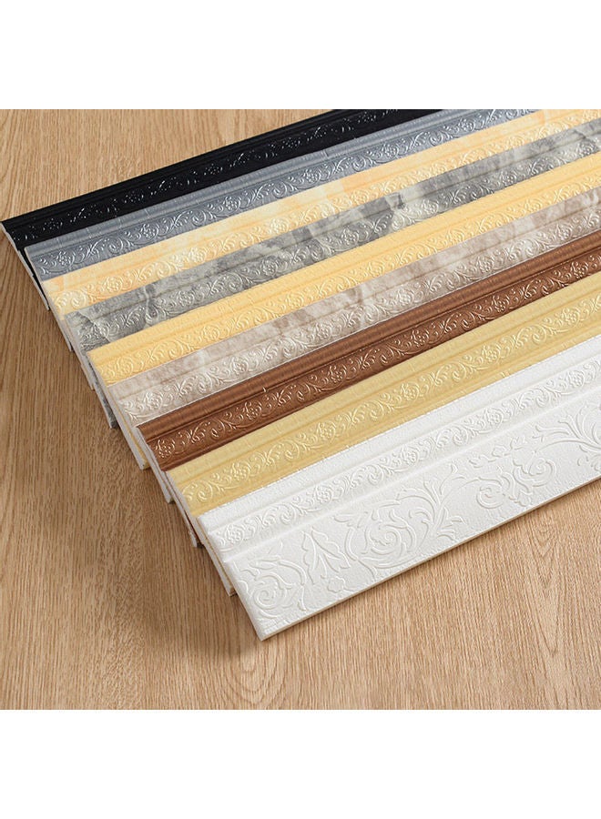 NIBEMINENT Self-Adhesive 3D Skirting Sticker Foot Line Frame Beige 20 x 10 20cm  - Image 3