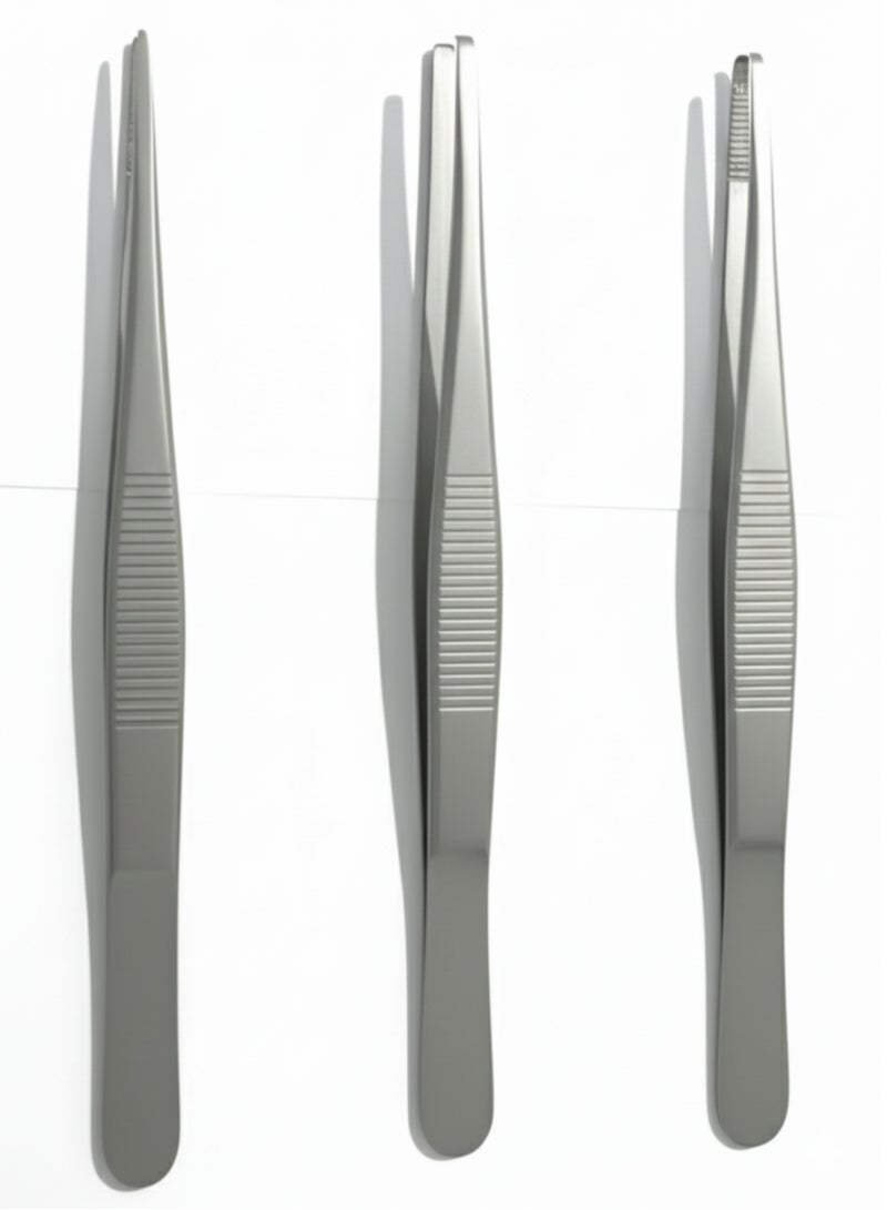 تنم مجموعة 3 ملاقط دقيقة من الفولاذ المقاوم للصدأ للاستخدام الطبي والجراحي - Image 1