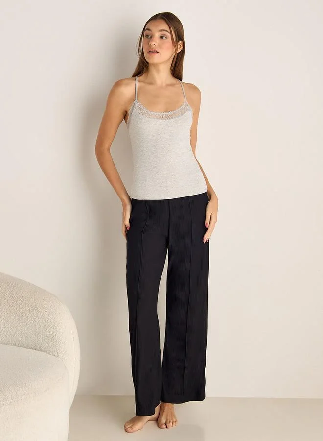سبلاش فيڤ Lace Trim Textured Camisole